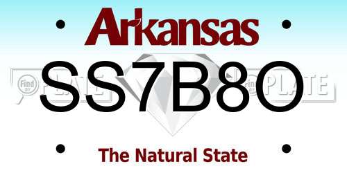 SS7B8O Arkansas License Plate