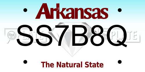 SS7B8Q Arkansas License Plate