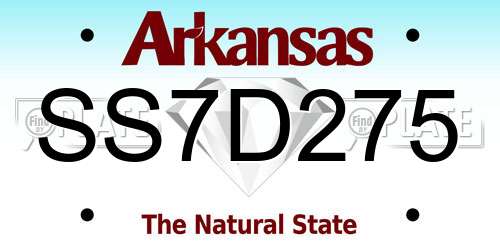 SS7D275 Arkansas License Plate