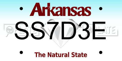 SS7D3E Arkansas License Plate