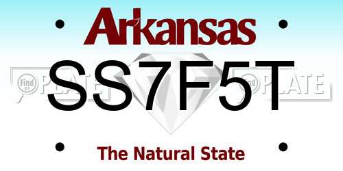 SS7F5T Arkansas License Plate