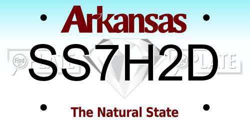 SS7H2D Arkansas License Plate