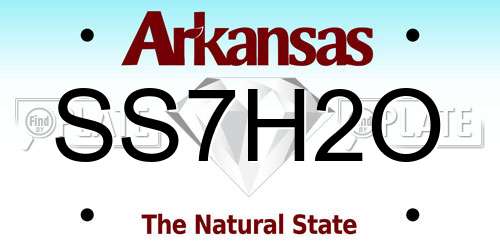 SS7H2O Arkansas License Plate