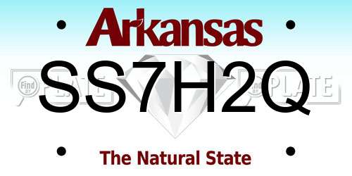 SS7H2Q Arkansas License Plate