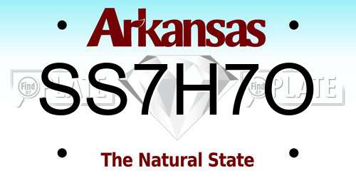 SS7H7O Arkansas License Plate
