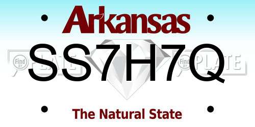 SS7H7Q Arkansas License Plate