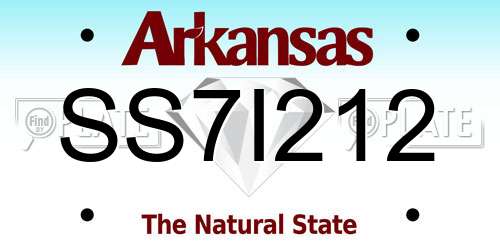 SS7I212 Arkansas License Plate