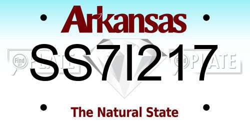 SS7I217 Arkansas License Plate