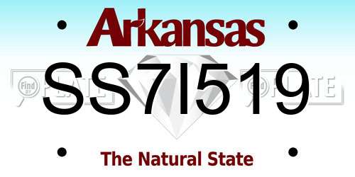 SS7I519 Arkansas License Plate