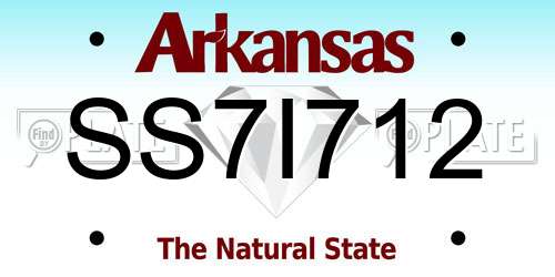 SS7I712 Arkansas License Plate
