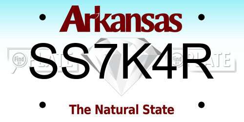 SS7K4R Arkansas License Plate