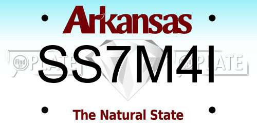 SS7M4I Arkansas License Plate
