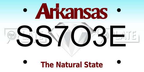 SS7O3E Arkansas License Plate