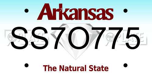SS7O775 Arkansas License Plate