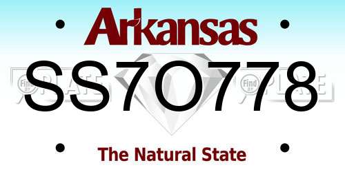 SS7O778 Arkansas License Plate
