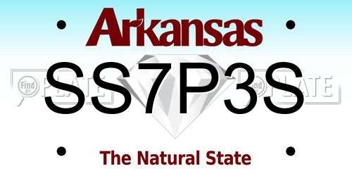 SS7P3S Arkansas License Plate