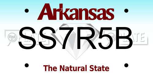 SS7R5B Arkansas License Plate