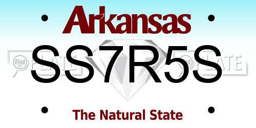 SS7R5S Arkansas License Plate