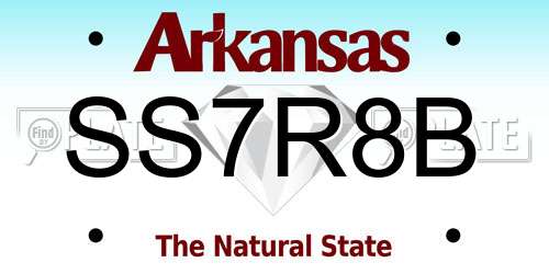 SS7R8B Arkansas License Plate