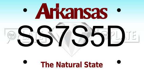 SS7S5D Arkansas License Plate