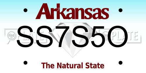 SS7S5O Arkansas License Plate
