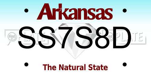 SS7S8D Arkansas License Plate
