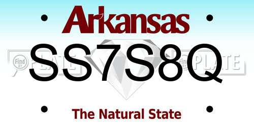 SS7S8Q Arkansas License Plate