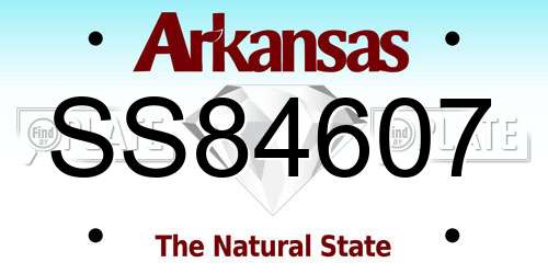 SS84607 Arkansas License Plate
