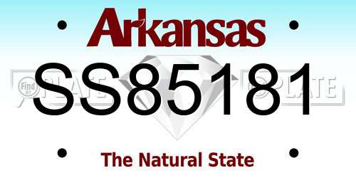 SS85181 Arkansas License Plate