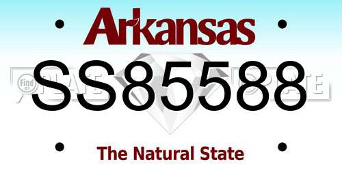 SS85588 Arkansas License Plate
