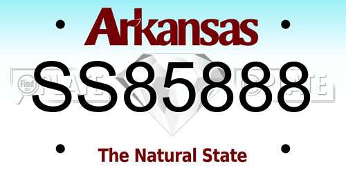 SS85888 Arkansas License Plate