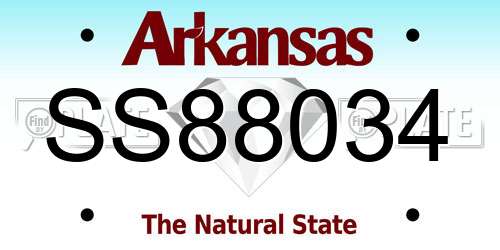 SS88034 Arkansas License Plate