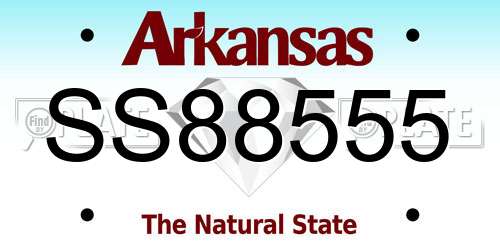 SS88555 Arkansas License Plate