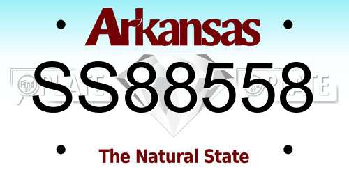 SS88558 Arkansas License Plate