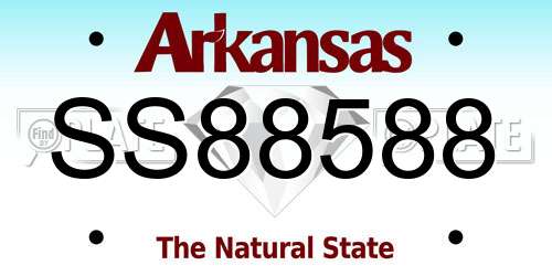 SS88588 Arkansas License Plate