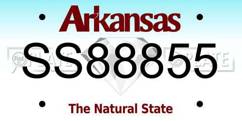 SS88855 Arkansas License Plate