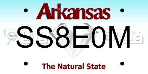 SS8E0M Arkansas License Plate
