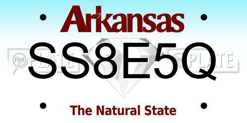 SS8E5Q Arkansas License Plate