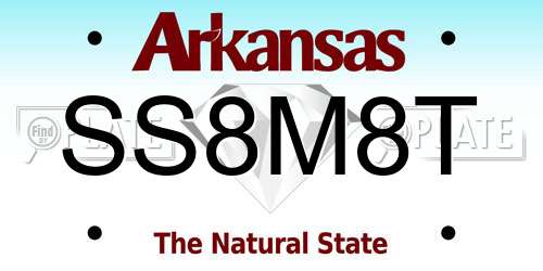 SS8M8T Arkansas License Plate