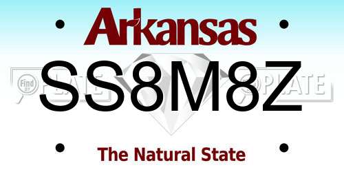 SS8M8Z Arkansas License Plate