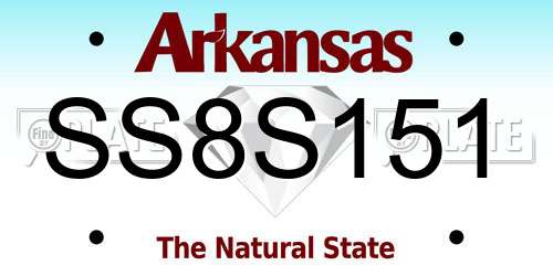 SS8S151 Arkansas License Plate
