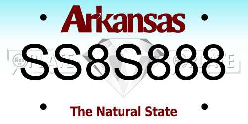 SS8S888 Arkansas License Plate
