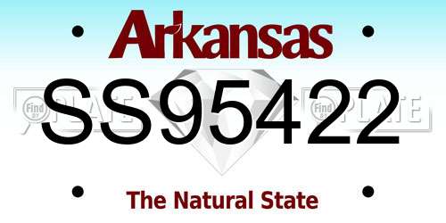 SS95422 Arkansas License Plate