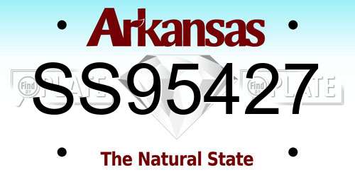 SS95427 Arkansas License Plate