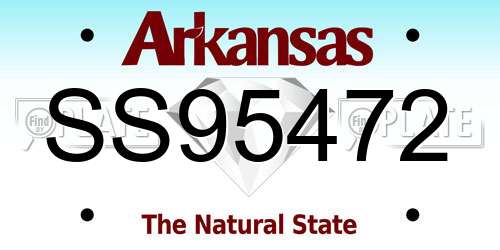 SS95472 Arkansas License Plate