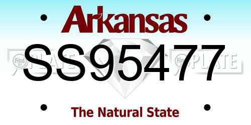 SS95477 Arkansas License Plate