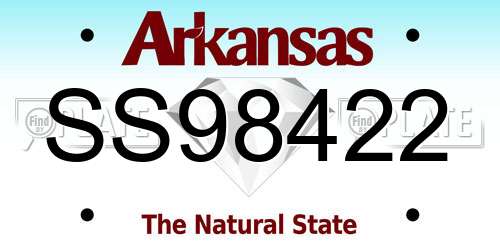SS98422 Arkansas License Plate