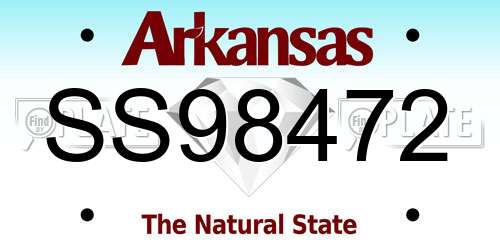 SS98472 Arkansas License Plate