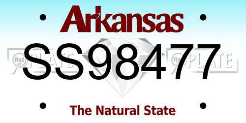SS98477 Arkansas License Plate