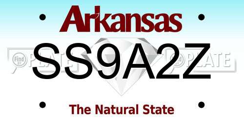 SS9A2Z Arkansas License Plate